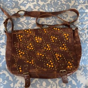 BETSEY JOHNSON Distressed Leather Messenger Bag